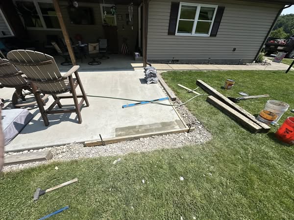 Area before retaining wall